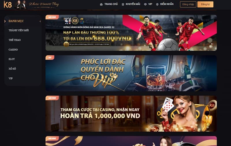Những chương trình khuyến mãi đặc sắc tại nhà cái K8