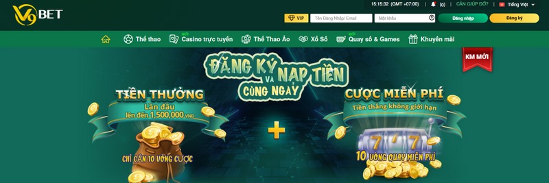 Tiến hành truy cập link vào nhà cái V9BET