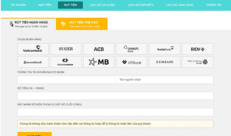 Rút tiền Five88 bằng cách đổi thẻ cào được diễn ra nhanh và an toàn