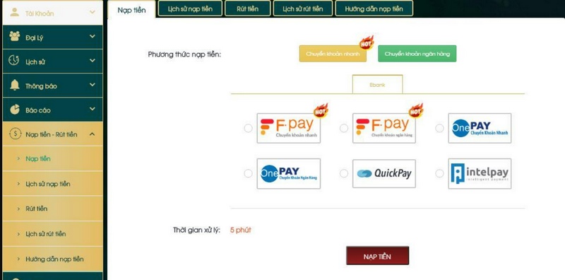 Hướng dẫn cách nạp tiền tại LOTO188