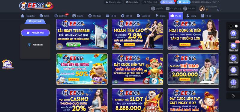 Nhiều chương trình khuyến mãi đặc sắc đang được nhà cái cung cấp 