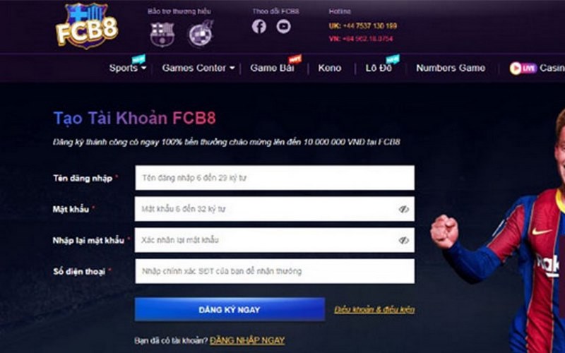 Những lưu cần ghi nhớ khi thực hiện đăng ký FCB8