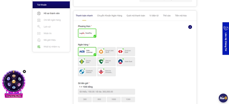 Phương thức thanh toán mà nhà cái đang cung cấp rất đa dạng